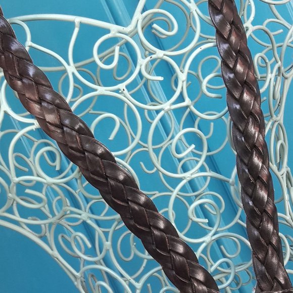 Genuine Leather Belt Mens Vintage Patagonia Braided Woven Real Leather - Picture 8 of 11